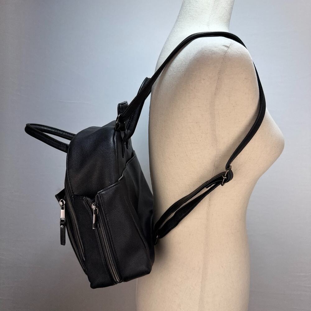 Ayla & Co Mini Bag Black Transitional Minimal Diaper Bag Backpack Vegan Leather - Picture 14 of 14